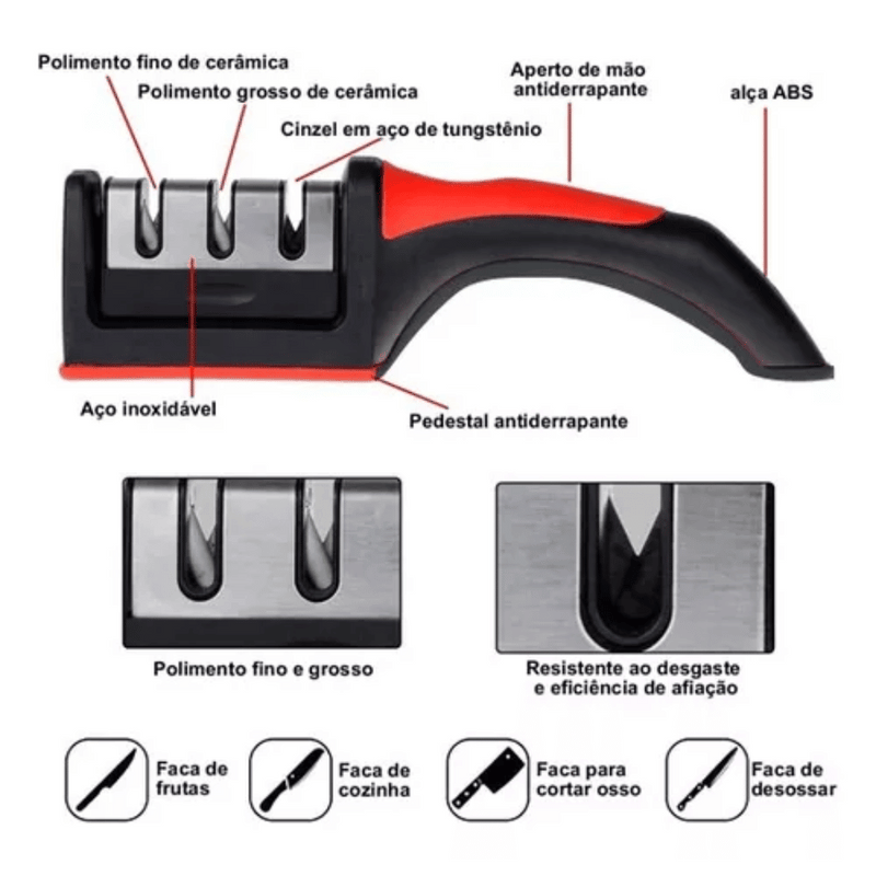 AfilaMax® - Afiliador Manual 3 en 1 de Cuchillo